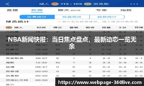 NBA新闻快报：当日焦点盘点，最新动态一览无余